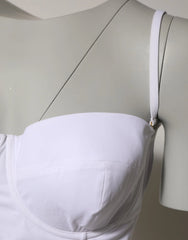 Dolce & Gabbana White Padded Balconette One Piece Swimwear - IT5 | XL - One-Piece Swimsuits