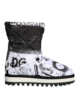 Dolce & Gabbana White Padded Logo Print Mid Calf Boots Shoes - EU37/US6.5 - Boots