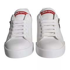 Dolce & Gabbana White Patch Calfskin Nappa Portofino Sneakers Shoes - EU35/US4.5 - Sneakers