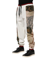 Dolce & Gabbana White Patchwork Jogger Pants - Joggers
