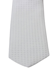 Dolce & Gabbana White Patterned Classic Mens Slim Necktie Tie - Neckties