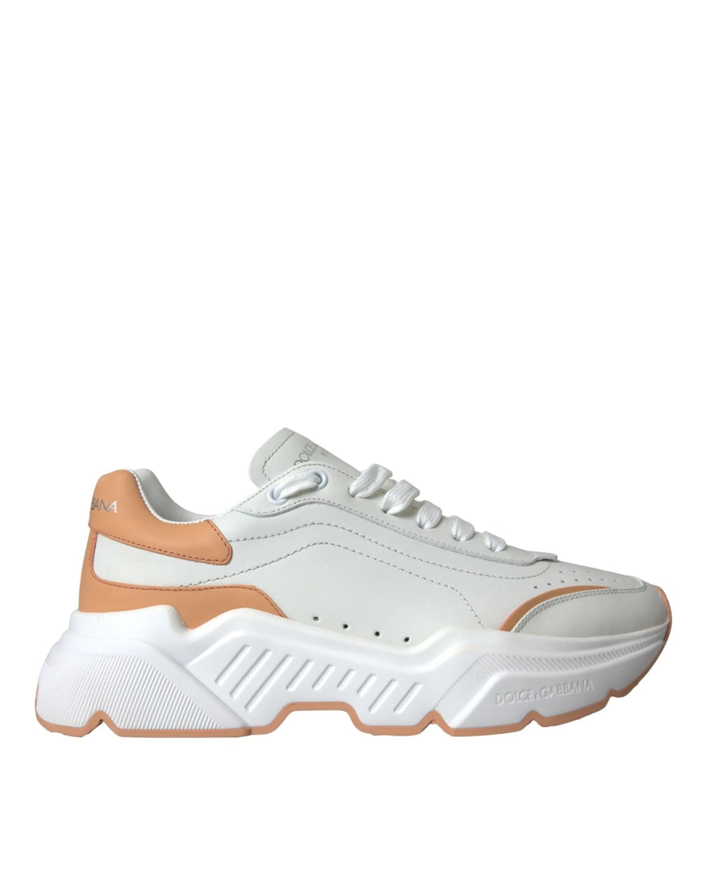 Dolce & Gabbana White Peach DAYMASTER Leather Sneakers Shoes - EU36.5/US6 - Sneakers