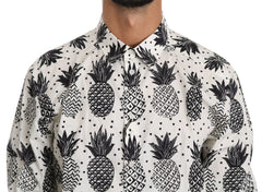 Dolce & Gabbana White Pineapple Cotton Top Shirt - Shirts