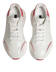 Dolce & Gabbana White Pink Daymaster Low Top Sneakers Shoes - Sneakers