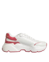 Dolce & Gabbana White Pink Daymaster Low Top Sneakers Shoes - Sneakers