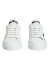 Dolce & Gabbana White Pink Portofino Low Top Sneakers Shoes - EU35/US4.5