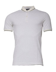 Dolce & Gabbana White Polka Dot Cotton Collared Polo T-shirt - Polos