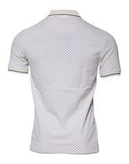 Dolce & Gabbana White Polka Dot Cotton Collared Polo T-shirt - Polos