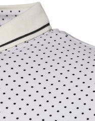 Dolce & Gabbana White Polka Dot Cotton Collared Polo T-shirt - Polos
