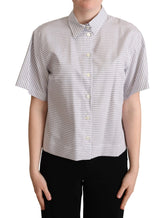 Dolce & Gabbana White Polka Dots Collared Blouse Shirt - Polos