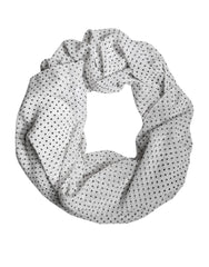 Dolce & Gabbana White Polka Dots Polyester Wrap Shawl Scarf - Scarves & Shawls