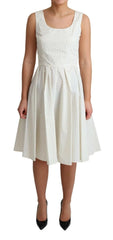 Dolce & Gabbana White Polka Dotted Cotton A-Line Dress - Dresses