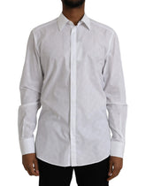 Dolce & Gabbana White Polka Dotted Cotton Dress GOLD Shirt - IT42 | XL - Shirts