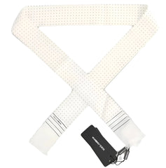 Dolce & Gabbana White Polka Dotted Silk Skinny Scarf - Neckties
