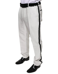 Dolce & Gabbana White Polyester Formal Dress Pants - IT54 | XL - Trousers