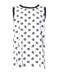 Dolce & Gabbana White Polyester Sleeveless DG Logo T-shirt - IT50 | L - Tank Tops