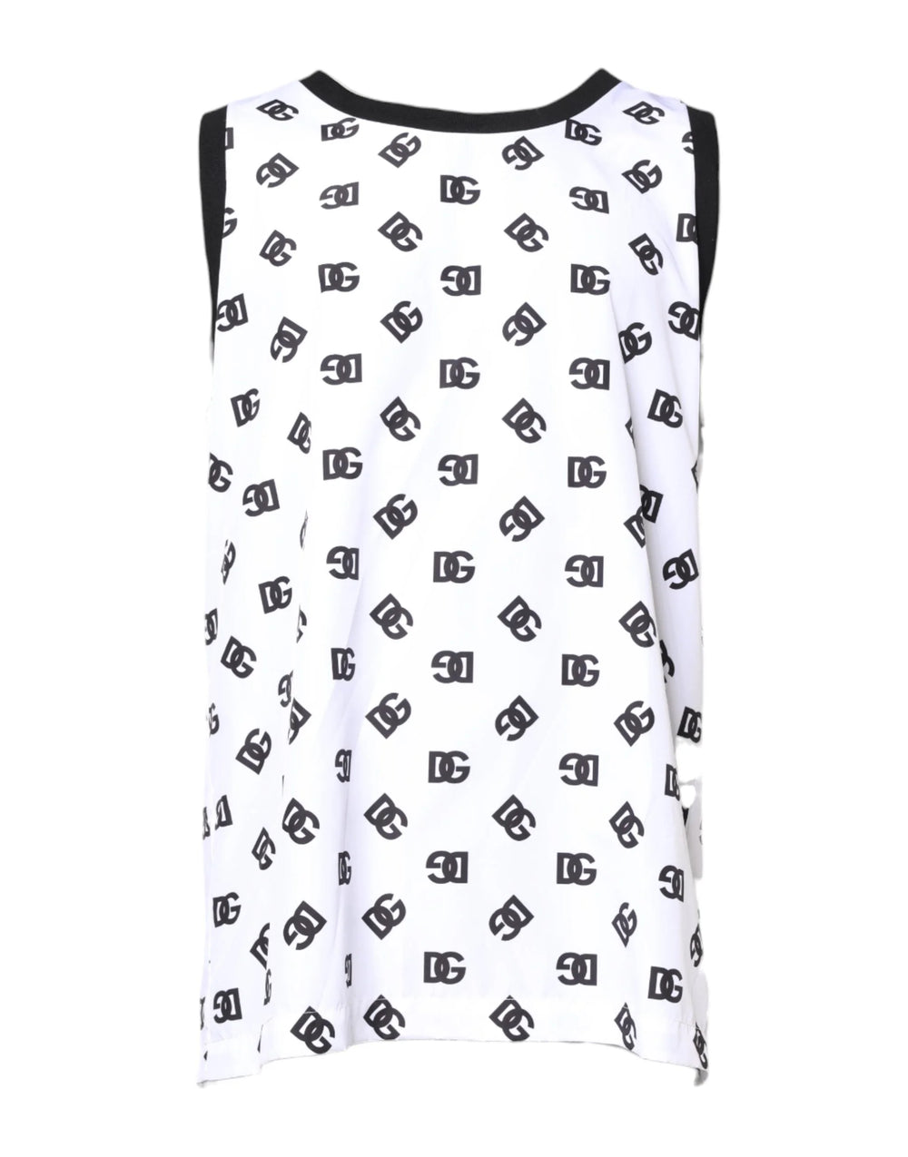Dolce & Gabbana White Polyester Sleeveless DG Logo T-shirt - IT50 | L - Tank Tops