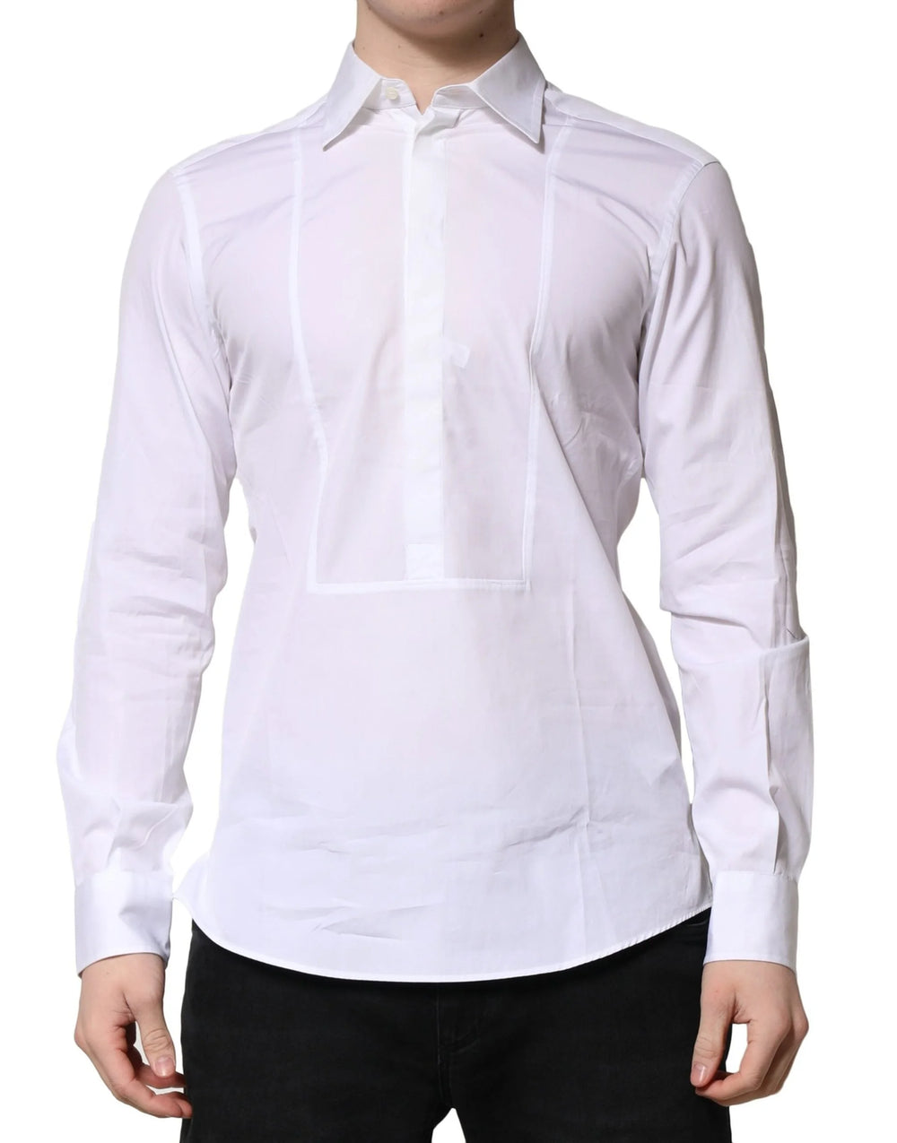 Dolce & Gabbana White Poplin Cotton Formal Men Dress Shirt - IT38 | XS - Shirts