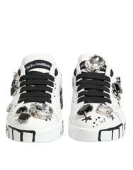Dolce & Gabbana White Portofino Crystal Sneakers Shoes - EU35/US4.5 - Sneakers