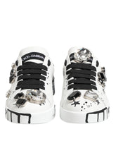 Dolce & Gabbana White Portofino Crystal Sneakers Shoes - EU35/US4.5