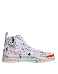 Dolce & Gabbana White Portofino Graffiti High Top Men Sneakers Shoes - EU47/US14