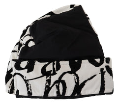 Dolce & Gabbana White Printed Nylon Women Winter Beanie Cap Hat - Beanies