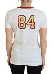 Dolce & Gabbana White Printed Short Sleeves Pullover Top - IT40|S - T-Shirts