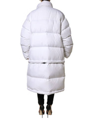 Dolce & Gabbana White Puffer Quilted Full Zip Coat Jacket - IT40|S - Puffer Jackets