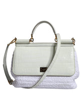 Dolce & Gabbana White Rafia Leather SICILY Crossbody Bag - Cross Body Bags