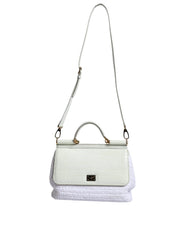 Dolce & Gabbana White Rafia Leather SICILY Crossbody Bag - Cross Body Bags