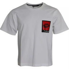 Dolce & Gabbana White Red Lips Print Cotton Men T-shirt - IT46 | S - T-Shirts