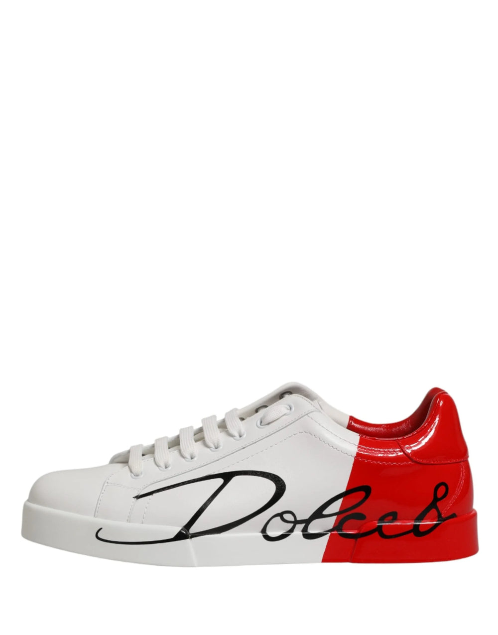 Dolce & Gabbana White Red Portofino Low Top Men Sneakers Shoes - EU44/US11
