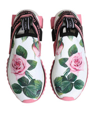 Dolce & Gabbana White Rose Print Sorrento Sneakers Shoes - EU35.5/US5 - Sneakers