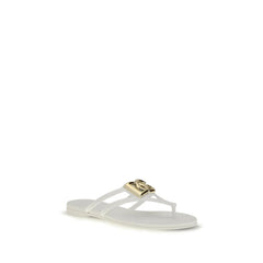 Dolce & Gabbana White Rubber Flip-Flop Sandals