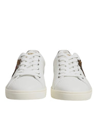 Dolce & Gabbana White Sacred Heart Men Low Top Sneakers Shoes - Sneakers