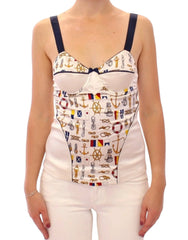 Dolce & Gabbana White sailor motive tank top - Tank Tops