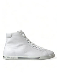 Dolce & Gabbana White Saint Tropez High Top Men Sneakers Shoes - EU40/US7 - Sneakers