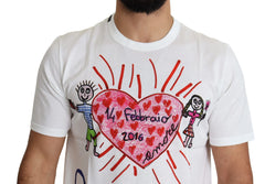 Dolce & Gabbana White Saint Valentine Hearts Print Men T-shirt - IT46 | S - T-Shirts
