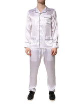 Dolce & Gabbana White Satin Silk Men Pajama Set Sleepwear - IT38 | XS - Pajamas