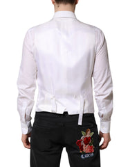 Dolce & Gabbana White Sequined Dress Formal Waistcoat Vest - IT48 | M - Vests