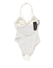 Dolce & Gabbana Weißes Transparentes Nylon Body Unterwäsche mit Halstuch - IT2 | S