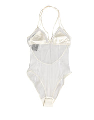 Dolce & Gabbana Weißes Transparentes Nylon Body Unterwäsche mit Halstuch - IT2 | S
