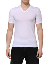 Dolce & Gabbana White Short Sleeves V-neck Underwear T-shirt - IT3 | XS - T-Shirts