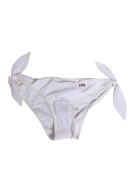 Dolce & Gabbana White Side Tie Logo Bikini Bottom Underwear - IT2 | S - Bikinis