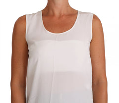 Dolce & Gabbana White Silk A-line Sleeveless Blouse T-Shirt Top - Tank Tops