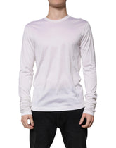 Dolce & Gabbana White Silk Crew Neck Men Pullover Sweater - IT48 | M - Sweaters