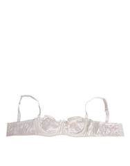 Dolce & Gabbana White Silk Satin Balconnet Lingerie Bra Underwear - IT4 | L - Bras