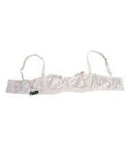 Dolce & Gabbana White Silk Satin Balconnet Lingerie Bra Underwear - IT4 | L - Bras