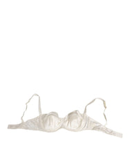 Dolce & Gabbana White Silk Satin Balconnet Lingerie Bra Underwear - IT4 | L - Bras