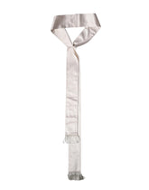 Dolce & Gabbana White Silk Satin Fringes Foulard 282cm x 10cm Men Scarf
